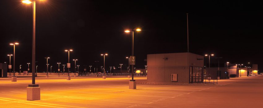 Parking nuit avec éclairage